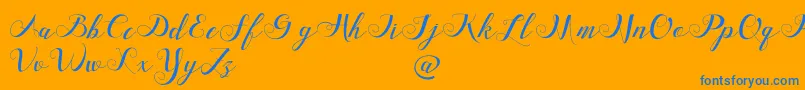 FriendsdavinciDemo Font – Blue Fonts on Orange Background