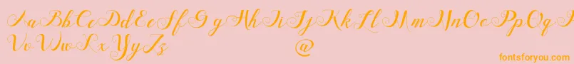 FriendsdavinciDemo-Schriftart – Orangefarbene Schriften auf rosa Hintergrund