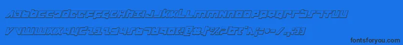 Flightcorps3Di Font – Black Fonts on Blue Background