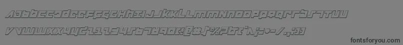フォントFlightcorps3Di – 黒い文字の灰色の背景