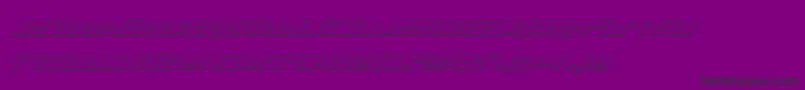 Flightcorps3Di-Schriftart – Schwarze Schriften auf violettem Hintergrund