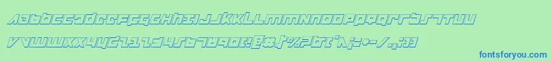 Flightcorps3Di Font – Blue Fonts on Green Background