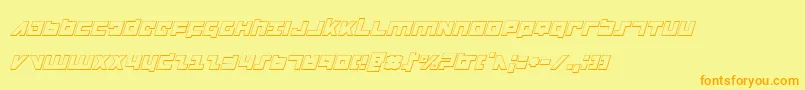 Flightcorps3Di Font – Orange Fonts on Yellow Background