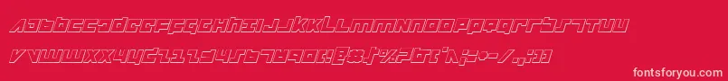 Flightcorps3Di Font – Pink Fonts on Red Background