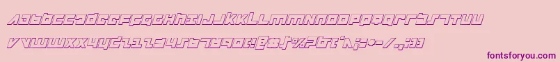 Czcionka Flightcorps3Di – fioletowe czcionki na różowym tle