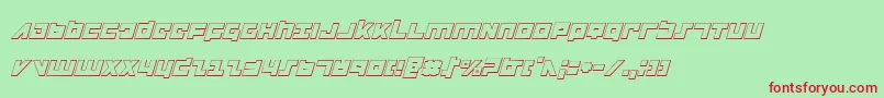 Flightcorps3Di-fontti – punaiset fontit vihreällä taustalla
