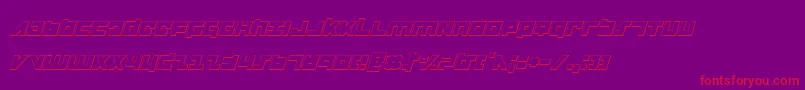 Flightcorps3Di Font – Red Fonts on Purple Background