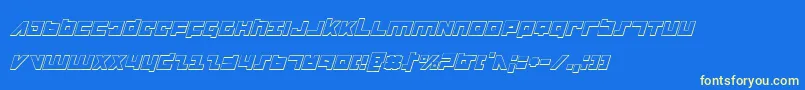Flightcorps3Di Font – Yellow Fonts on Blue Background