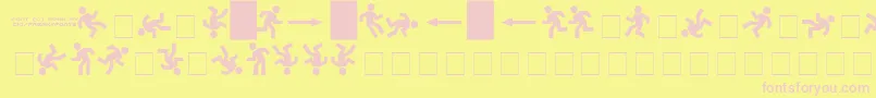 DancefloorExit-fontti – vaaleanpunaiset fontit keltaisella taustalla