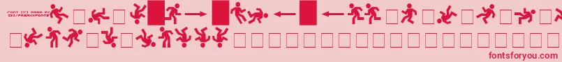 DancefloorExit-Schriftart – Rote Schriften auf rosa Hintergrund