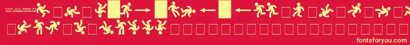 DancefloorExit Font – Yellow Fonts on Red Background