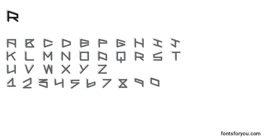 Шрифт Robotshadow – алфавит, цифры, специальные символы