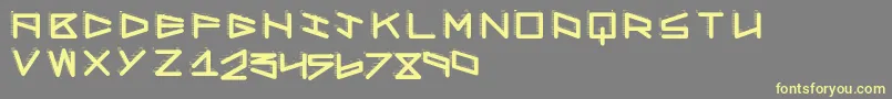 Robotshadow-Schriftart – Gelbe Schriften auf grauem Hintergrund
