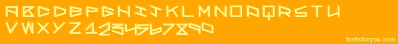 Robotshadow Font – Yellow Fonts on Orange Background