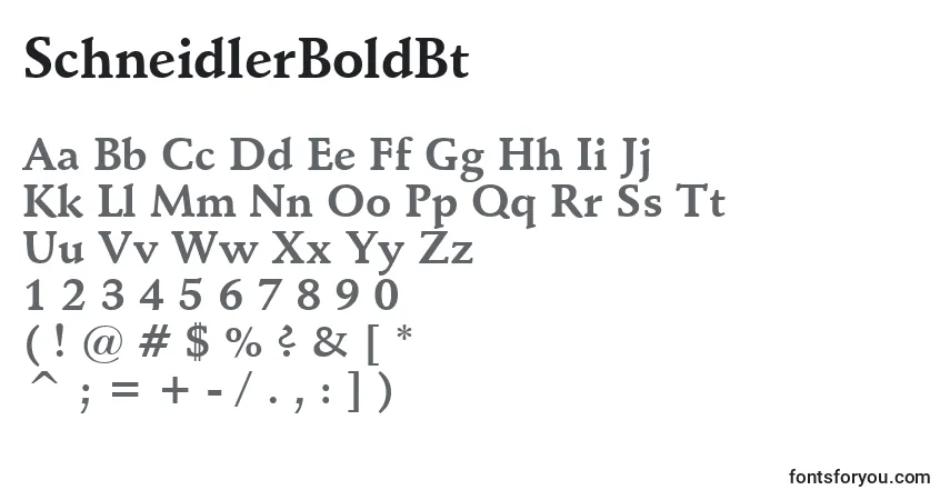 Шрифт SchneidlerBoldBt – алфавит, цифры, специальные символы