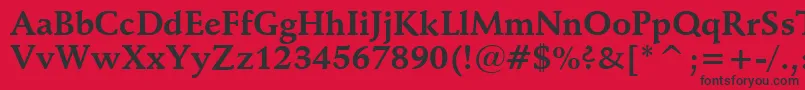 SchneidlerBoldBt-Schriftart – Schwarze Schriften auf rotem Hintergrund
