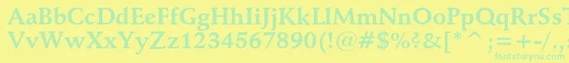 SchneidlerBoldBt Font – Green Fonts on Yellow Background