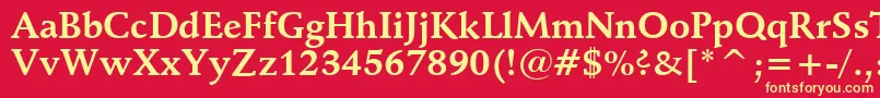 SchneidlerBoldBt Font – Yellow Fonts on Red Background