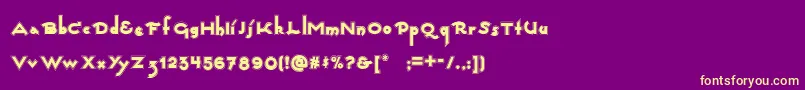 Captain Font – Yellow Fonts on Purple Background