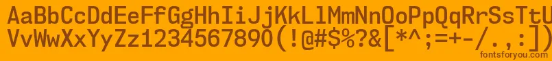 Nk57MonospaceScSb Font – Brown Fonts on Orange Background