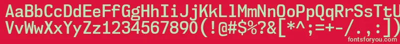 Nk57MonospaceScSb Font – Green Fonts on Red Background