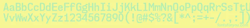 Nk57MonospaceScSb Font – Green Fonts on Yellow Background