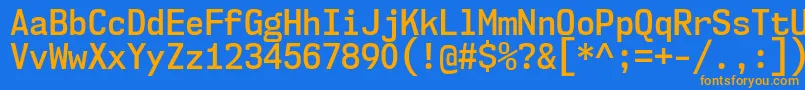 Nk57MonospaceScSb Font – Orange Fonts on Blue Background