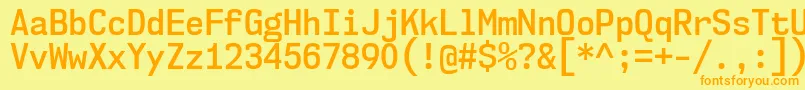 Nk57MonospaceScSb Font – Orange Fonts on Yellow Background