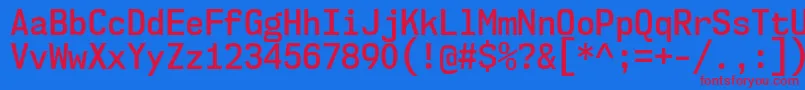 Nk57MonospaceScSb Font – Red Fonts on Blue Background