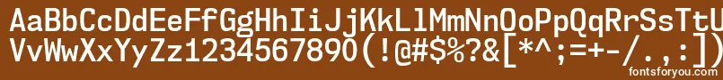 Nk57MonospaceScSb Font – White Fonts on Brown Background