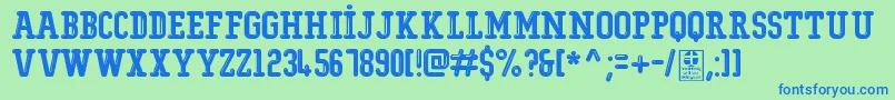 TypoCollegeShiningDemo Font – Blue Fonts on Green Background