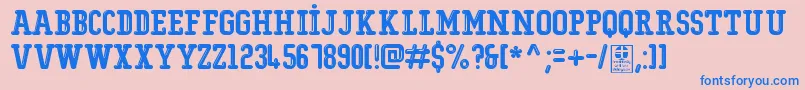 フォントTypoCollegeShiningDemo – ピンクの背景に青い文字