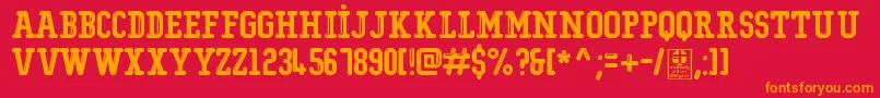 TypoCollegeShiningDemo Font – Orange Fonts on Red Background