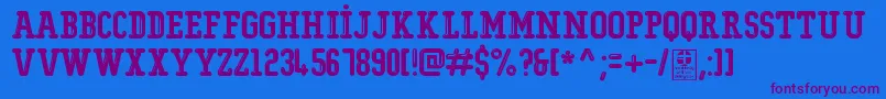 TypoCollegeShiningDemo Font – Purple Fonts on Blue Background