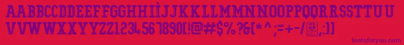 TypoCollegeShiningDemo Font – Purple Fonts on Red Background