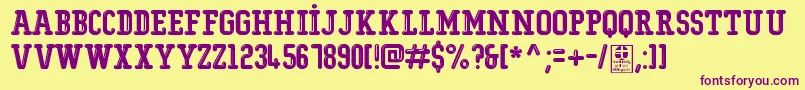 TypoCollegeShiningDemo Font – Purple Fonts on Yellow Background