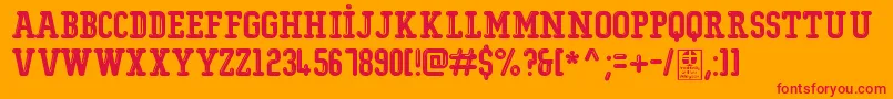 TypoCollegeShiningDemo Font – Red Fonts on Orange Background