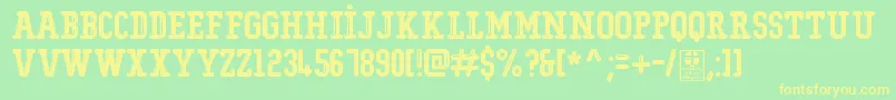 TypoCollegeShiningDemo Font – Yellow Fonts on Green Background