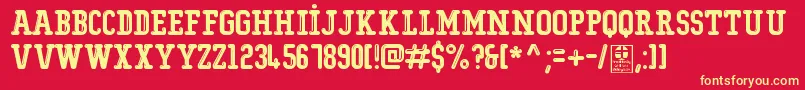 TypoCollegeShiningDemo Font – Yellow Fonts on Red Background