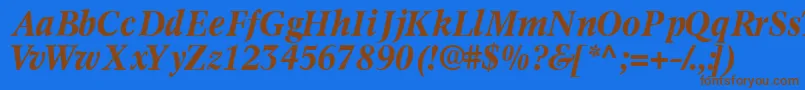 Czcionka Informaticsssk ffy – brązowe czcionki na niebieskim tle