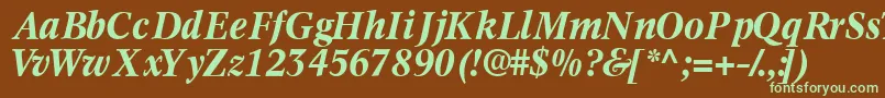 Informaticsssk ffy Font – Green Fonts on Brown Background