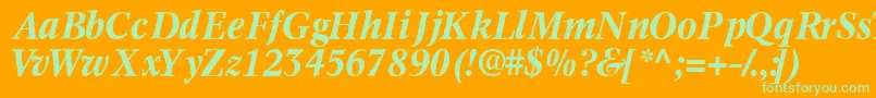 Informaticsssk ffy Font – Green Fonts on Orange Background