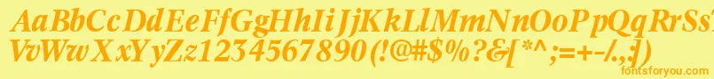 Informaticsssk ffy Font – Orange Fonts on Yellow Background