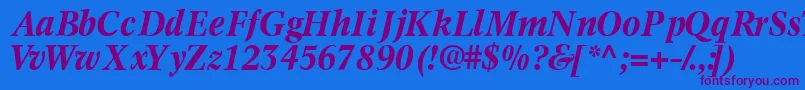 Informaticsssk ffy Font – Purple Fonts on Blue Background