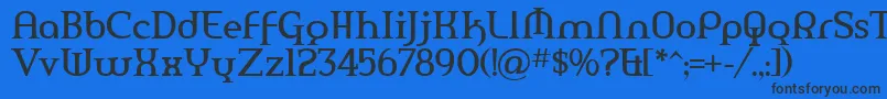 Amerika ffy-Schriftart – Schwarze Schriften auf blauem Hintergrund