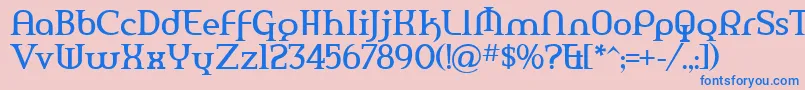 Amerika ffy Font – Blue Fonts on Pink Background