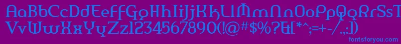 Amerika ffy Font – Blue Fonts on Purple Background