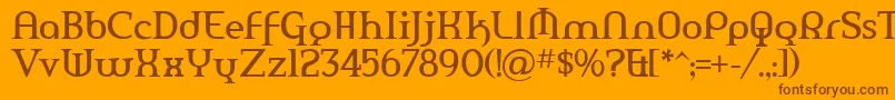 Weitere Informationen zur Amerika ffy-Schriftart Amerika ffy-Schriftart – Braune Schriften auf orangefarbenem Hintergrund