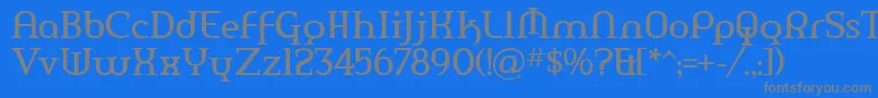 フォントAmerika ffy – 青い背景に灰色の文字