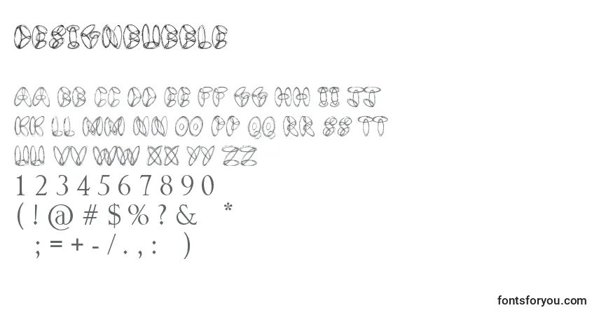 Czcionka DesignBubble – alfabet, cyfry, specjalne znaki